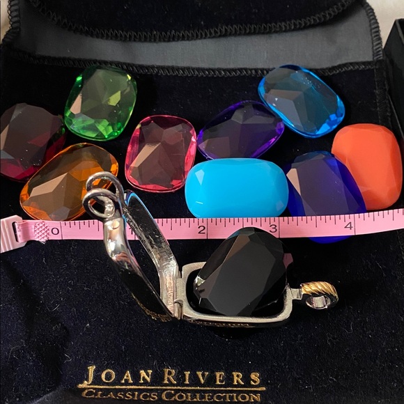 Joan Rivers 2” Pendant with 10 Colorful Interchangeable Stones in 2-Tone Mount - Picture 11 of 11